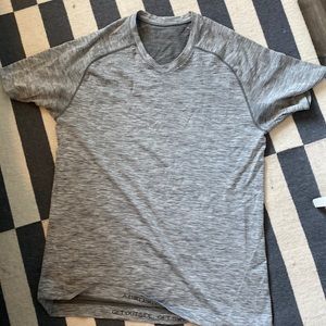 Lululemon grey silver workout shirt